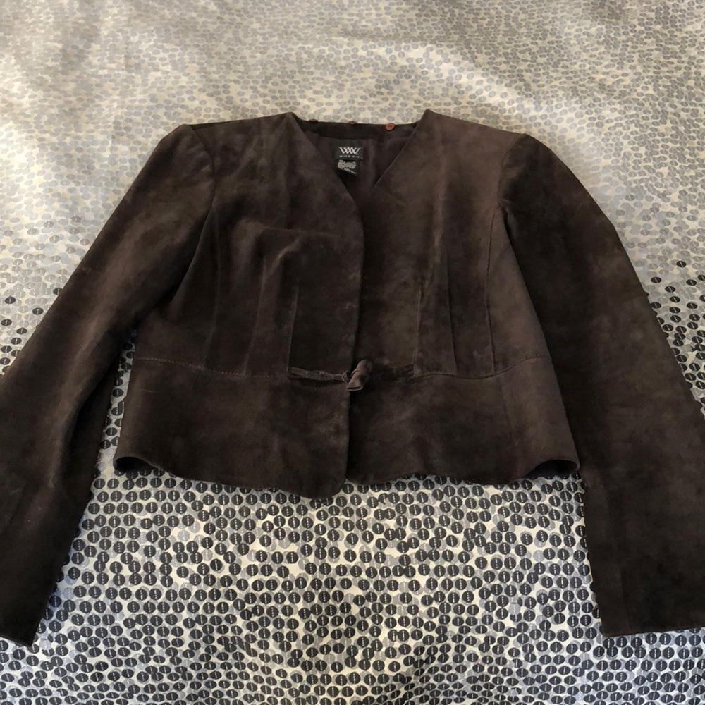 Worth Brown Leather Jacket, size 6